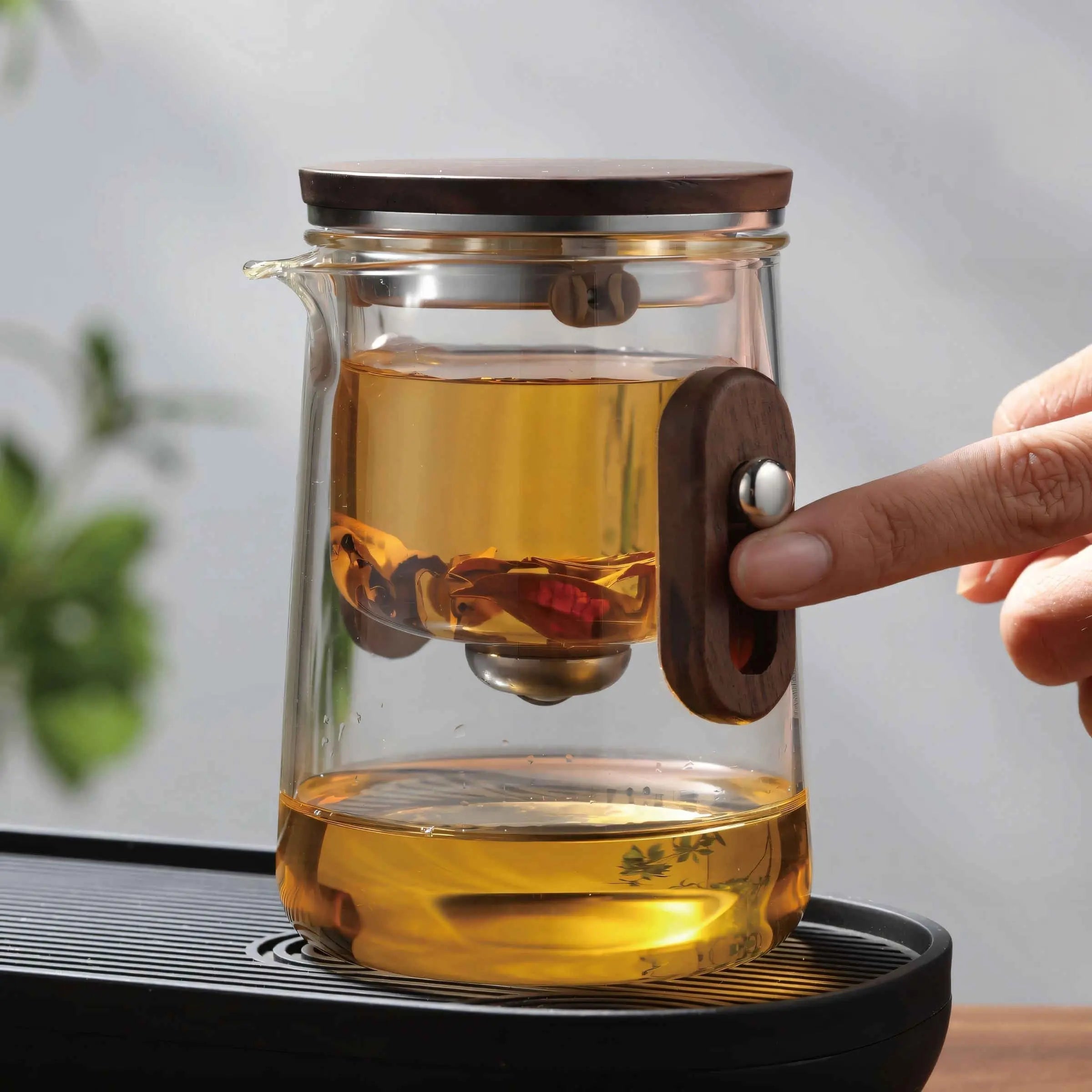 Travel Teapot Borosilicate Glass 330 ml Compact Tea Brewing Camping Outdoor Portable Infuser Set With Cups And Carry Case | Thomler