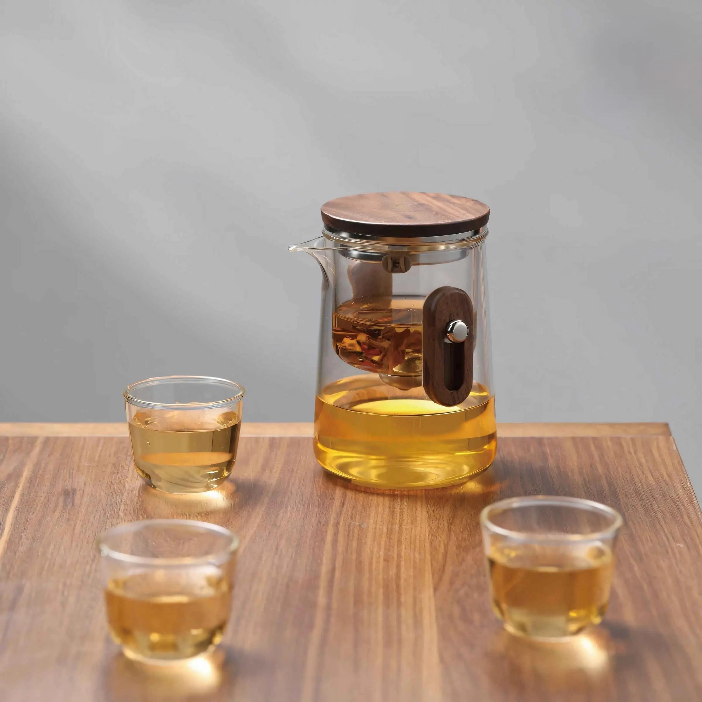 Travel Teapot Borosilicate Glass 330 ml Compact Tea Brewing Camping Outdoor Portable Infuser Set With Cups And Carry Case | Thomler