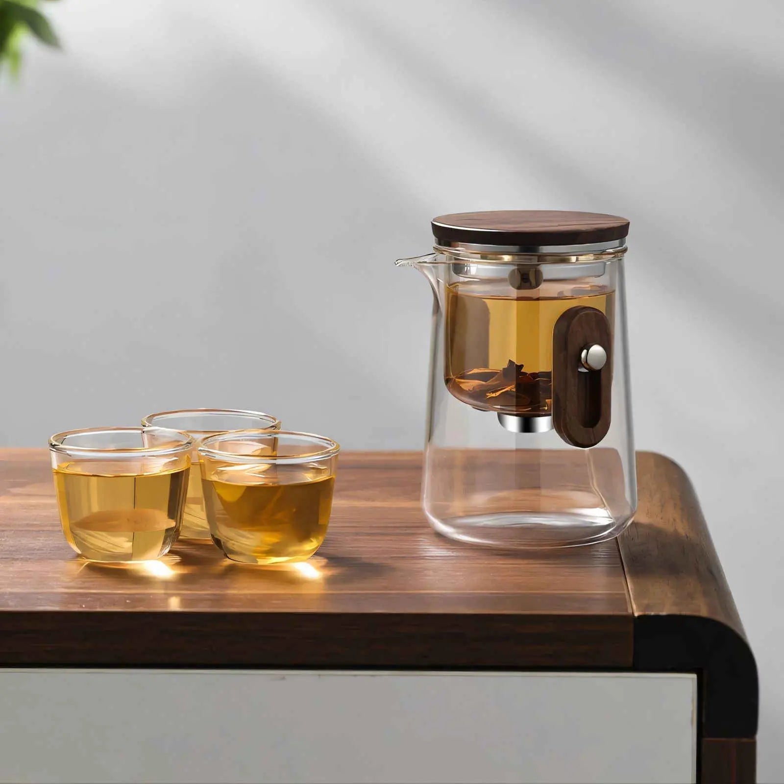Travel Teapot Borosilicate Glass 330 ml Compact Tea Brewing Camping Outdoor Portable Infuser Set With Cups And Carry Case | Thomler