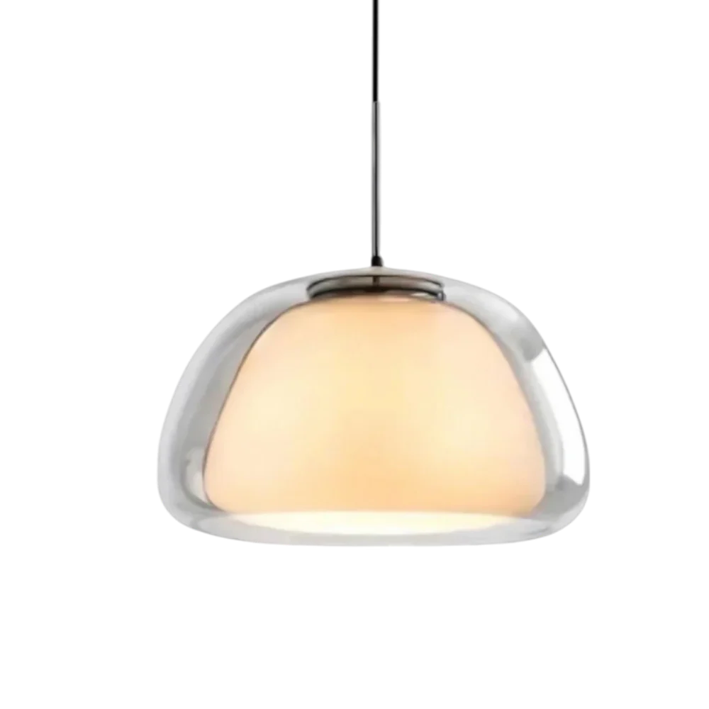Pendant Light Glass Dome 9.8 in Adjustable Kitchen Dining Room Hanging Fixture Modern Multi-Light Setup | Thomler