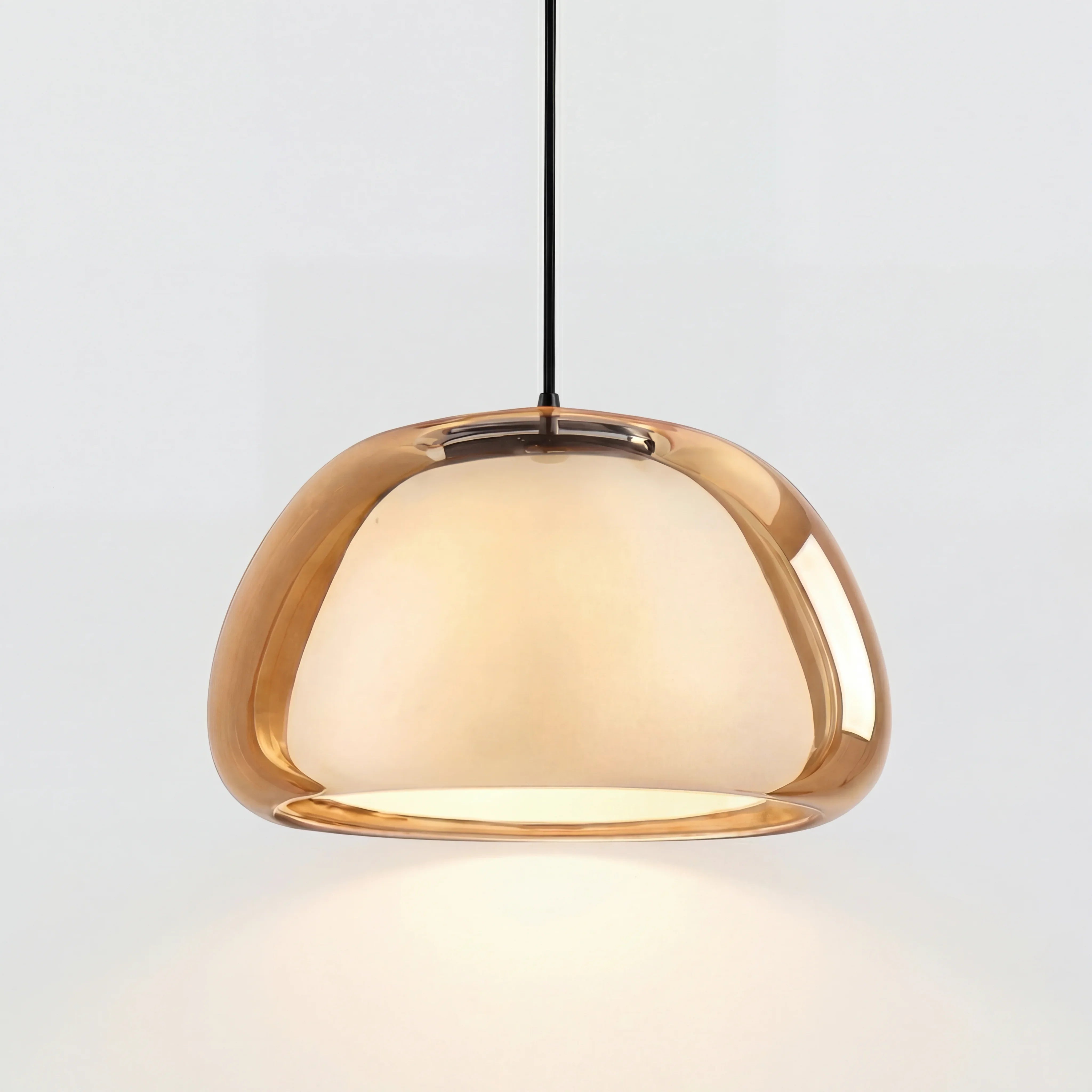 Pendant Light Glass Dome 9.8 in Adjustable Kitchen Dining Room Hanging Fixture Modern Multi-Light Setup | Thomler