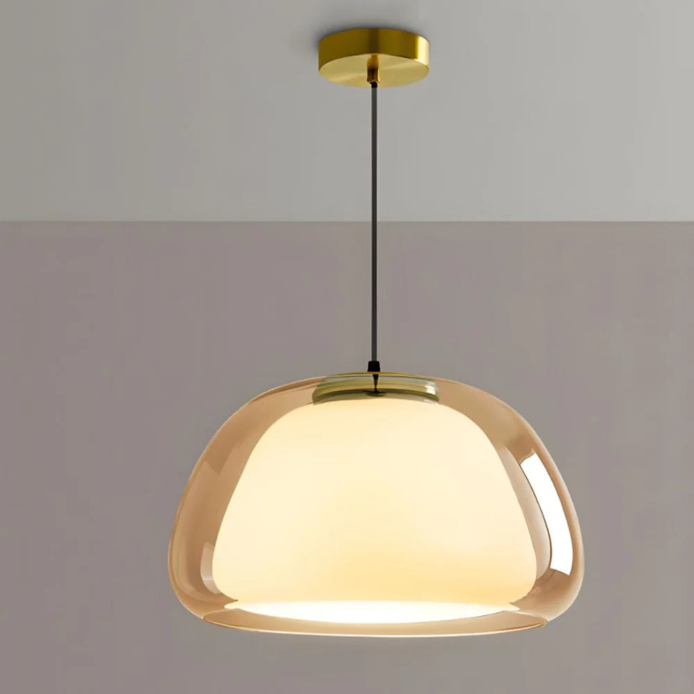 Pendant Light Glass Dome 9.8 in Adjustable Kitchen Dining Room Hanging Fixture Modern Multi-Light Setup | Thomler