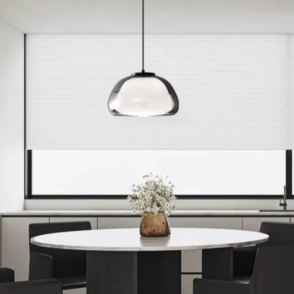 Pendant Light Glass Dome 9.8 in Adjustable Kitchen Dining Room Hanging Fixture Modern Multi-Light Setup | Thomler