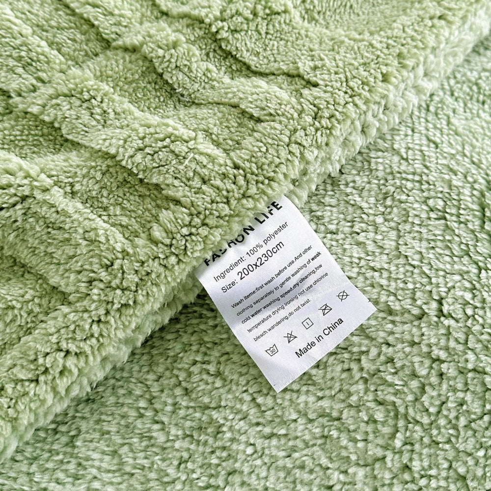 Double-Layer Microfiber Throw Blanket with Raised Checkered Texture for Couch, Bed & Year-Round Comfort – Lightweight Plush Knit in 7 Colors | Thomler