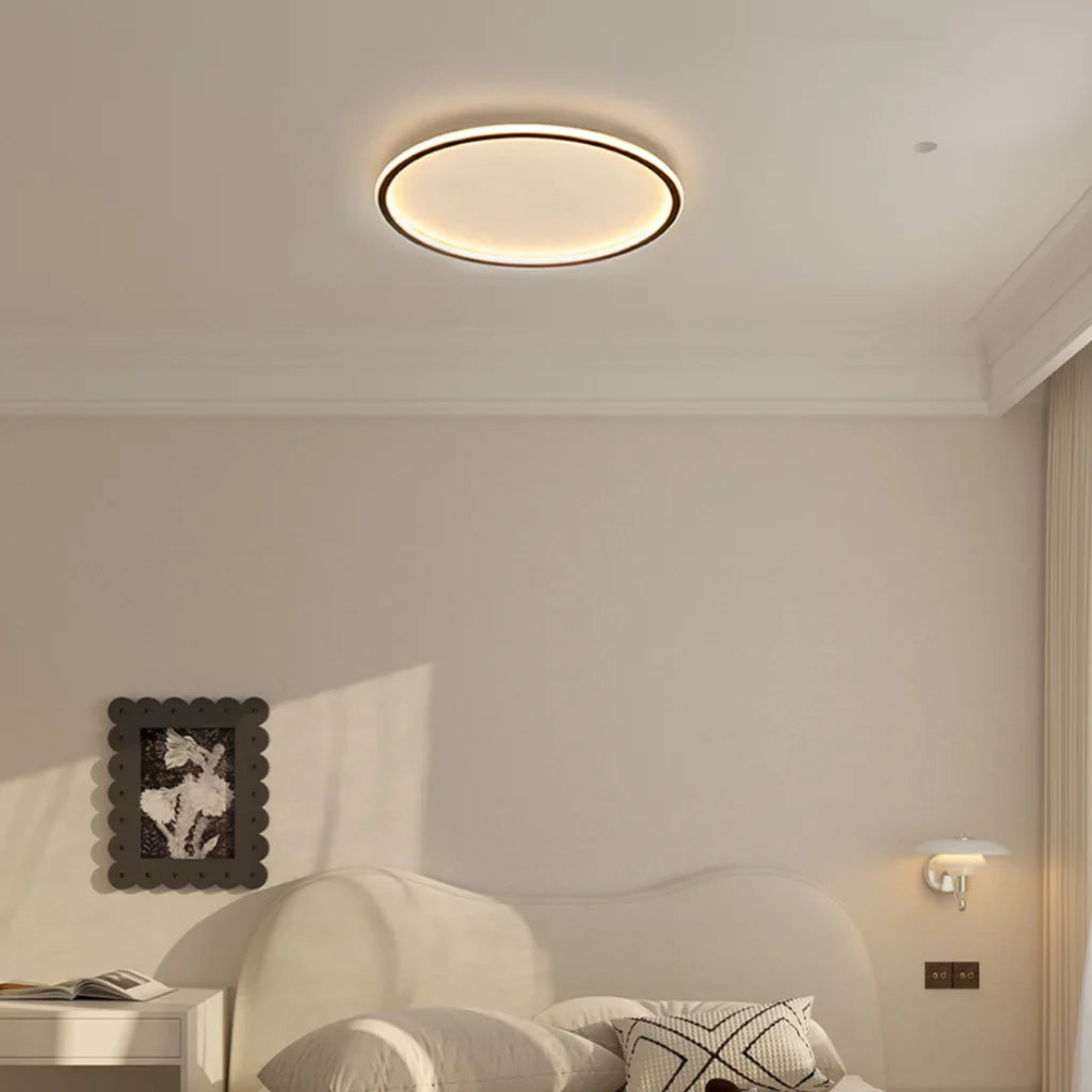 Ceiling Light Metal LED 12 in White Black Modern Living Room Bedroom Pendant Lamp Adjustable Color Temperatures | Thomler
