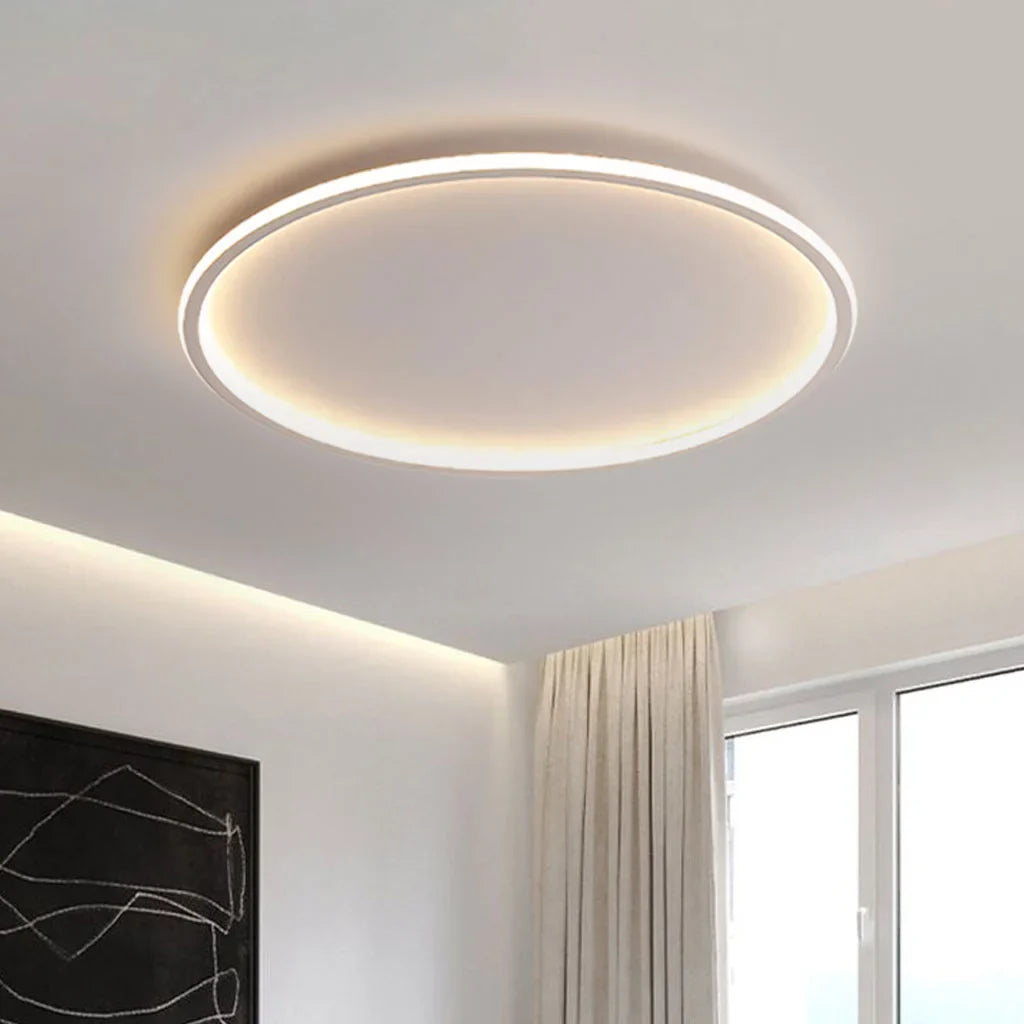 Ceiling Light Metal LED 12 in White Black Modern Living Room Bedroom Pendant Lamp Adjustable Color Temperatures | Thomler