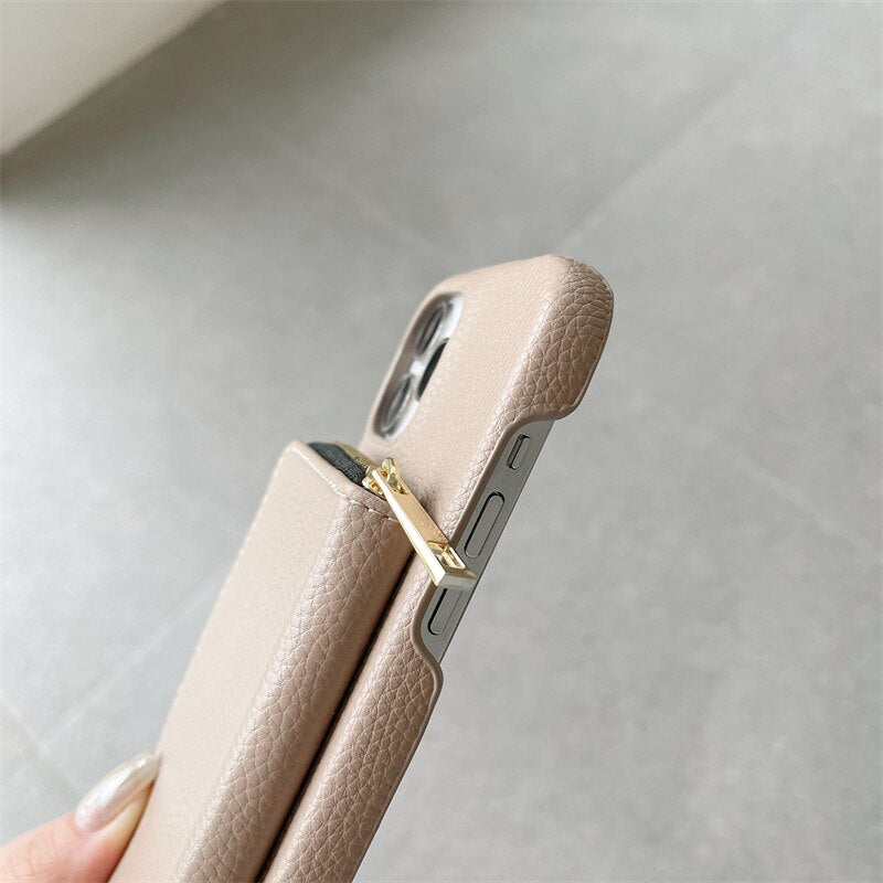 iPhone Wallet Case with Detachable Crossbody Strap & Card Holder – Hands-Free Phone Pouch for Women & Men – Vegan Leather Cover with | Thomler