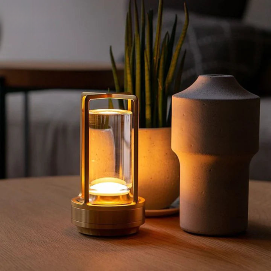 Rechargeable Touch Bedside Lamp with 3 Light Modes – USB-C Portable LED Accent Lamp for Nightstands, Desks & Shelves | Thomler