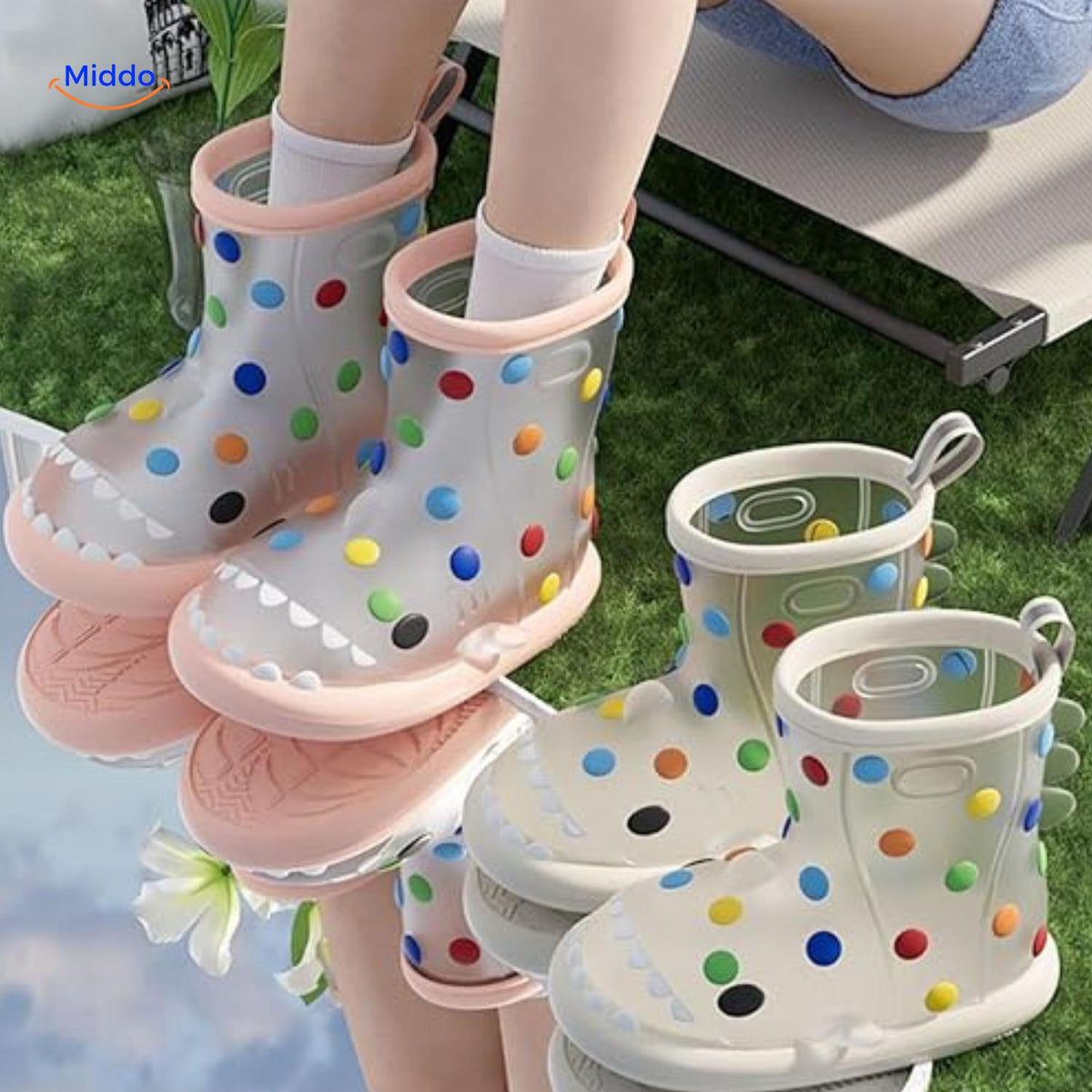 Kids Rain Boots with 3D Shark Design – Non-Slip Waterproof Shoes for Toddlers & Children | Thomler