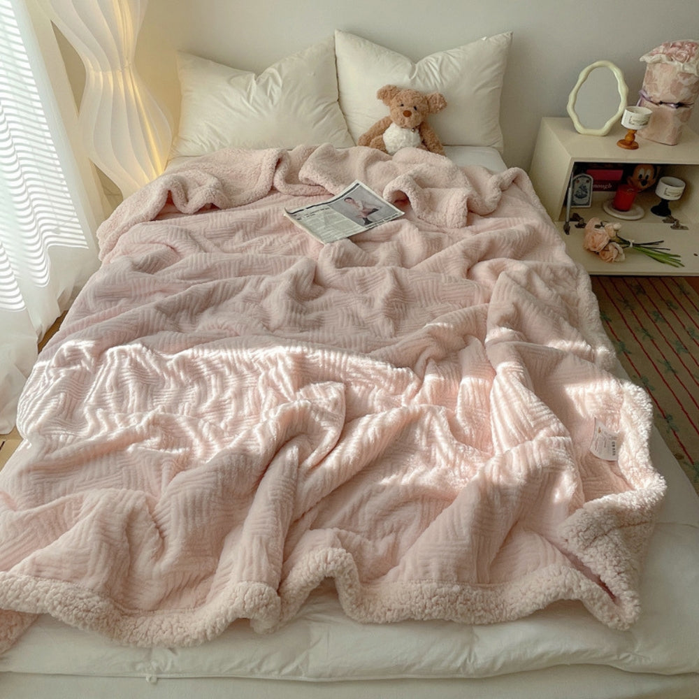 Reversible Double-Sided Plush Throw Blanket with Textured Weave – Ultra-Soft Microfiber for Couch, Bed & Naps | Thomler