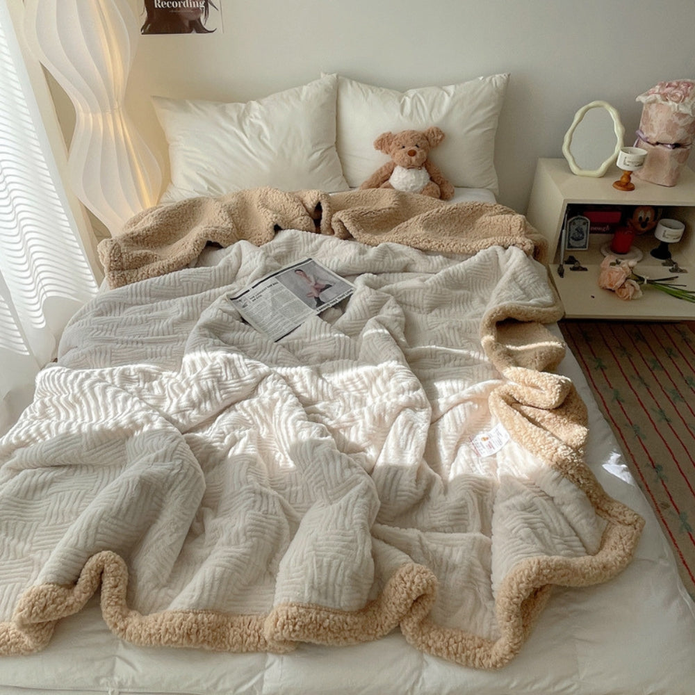 Reversible Double-Sided Plush Throw Blanket with Textured Weave – Ultra-Soft Microfiber for Couch, Bed & Naps | Thomler