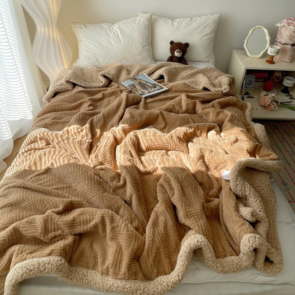Reversible Double-Sided Plush Throw Blanket with Textured Weave – Ultra-Soft Microfiber for Couch, Bed & Naps | Thomler
