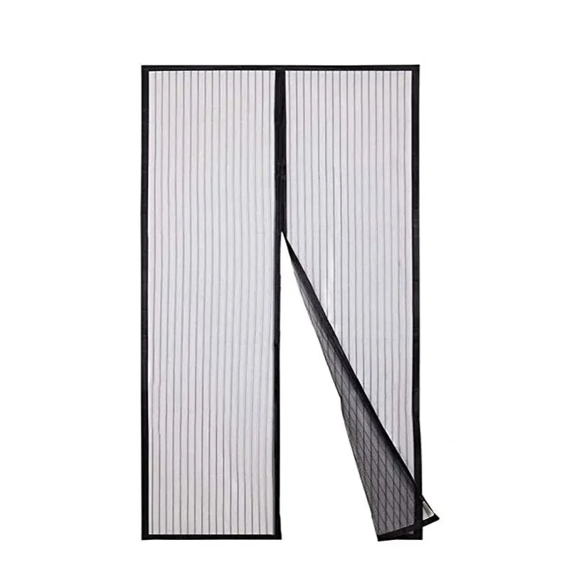 Magnetic Insect Screen Terylene 210.0 cm x 100.0 cm Black Hands Free Door Mesh Curtain For Kitchen Patio Entryway | Thomler
