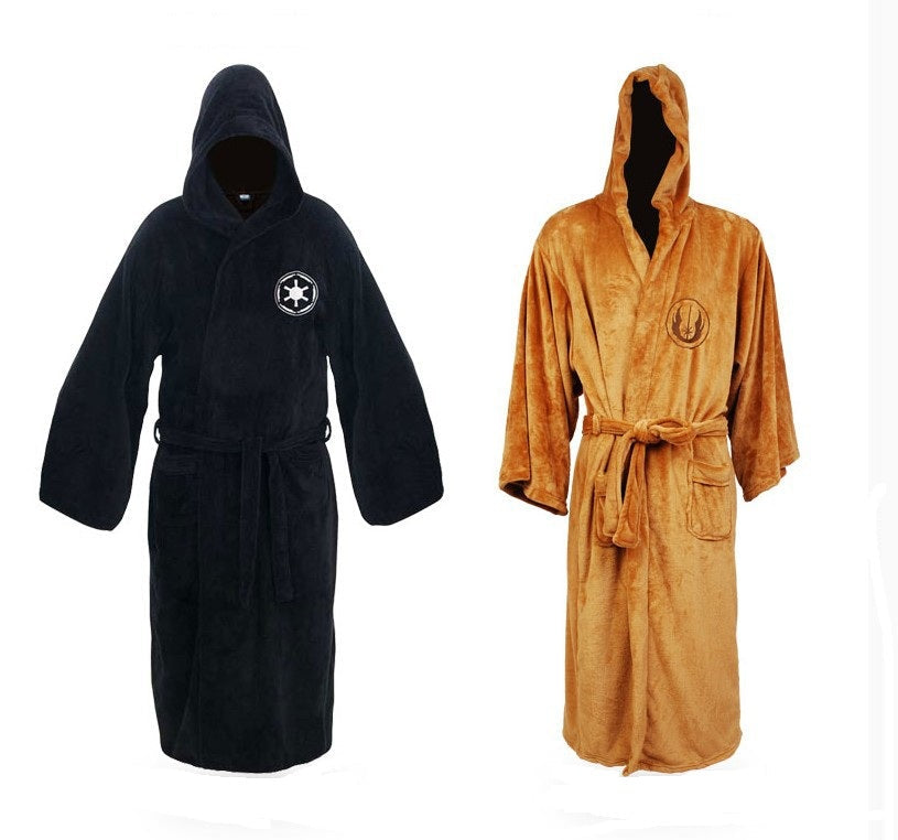 Men's Hooded Flannel Bathrobe | Long Absorbent Spa Robe with Belt for Shower Bathroom | Plush Warm Loungewear Housecoat | Thomler