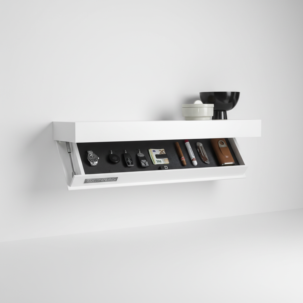 Wall-Mount Floating Shelf with Concealed Storage Compartment – Modern Organizer for Entryway, Kitchen & Home Office | Thomler