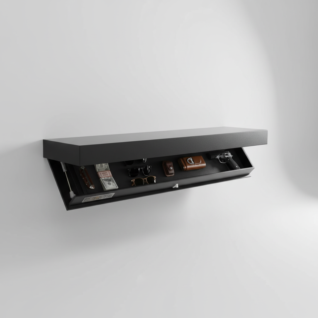 Wall-Mount Floating Shelf with Concealed Storage Compartment – Modern Organizer for Entryway, Kitchen & Home Office | Thomler