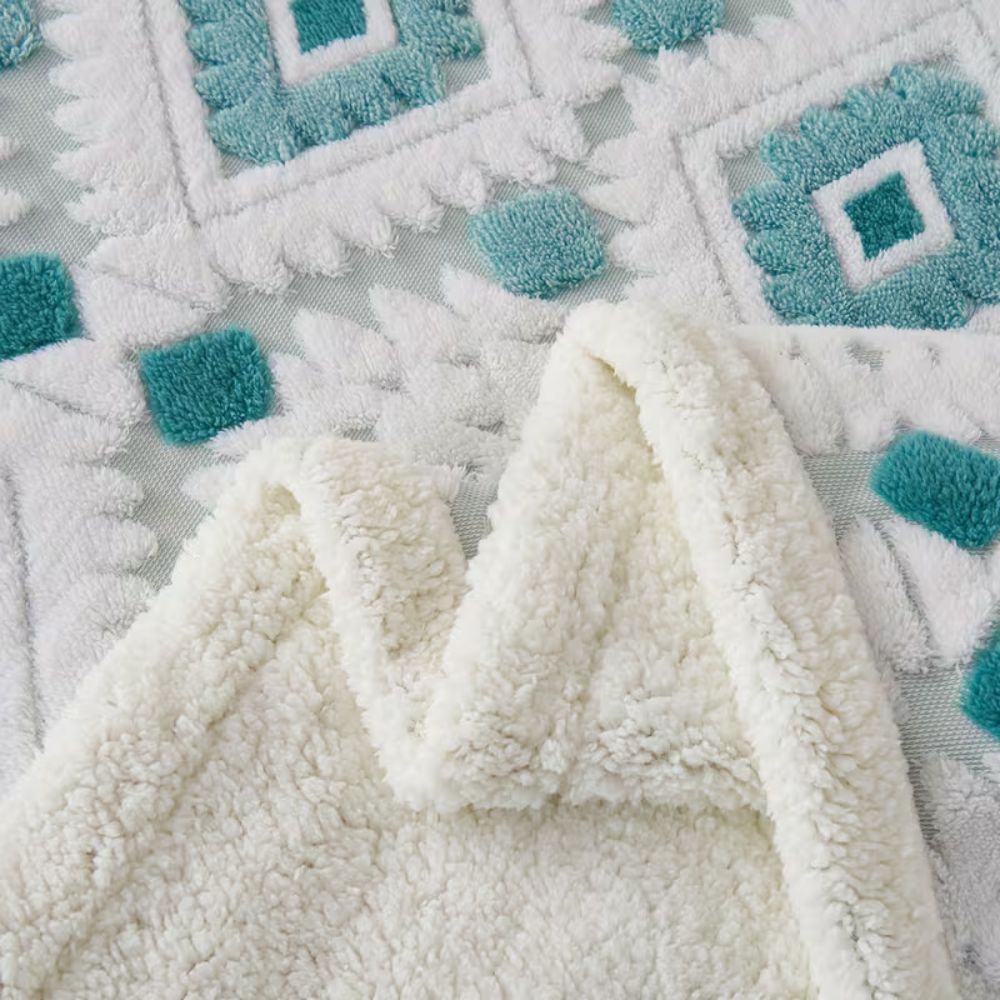 Diamond Pattern Two-Layer Microfiber Blanket for Bed Couch & Chair All Season Warmth Retro Style Soft Breathable Machine Washable | Thomler