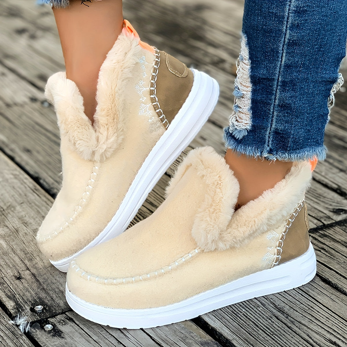 Women's Plush-Lined Slippers – Non-Slip Indoor House Shoes with Cozy Fleece for Winter Warmth & Everyday Comfort at Home | Thomler