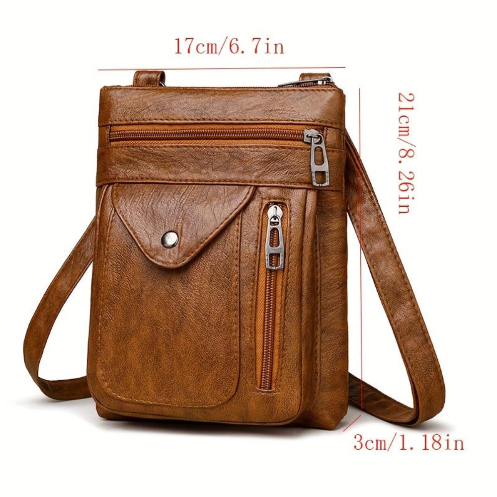 Retro Crossbody Purse – Compact Vegan Leather Shoulder Bag with Adjustable Strap for Women – Everyday Organizer Handbag | Thomler