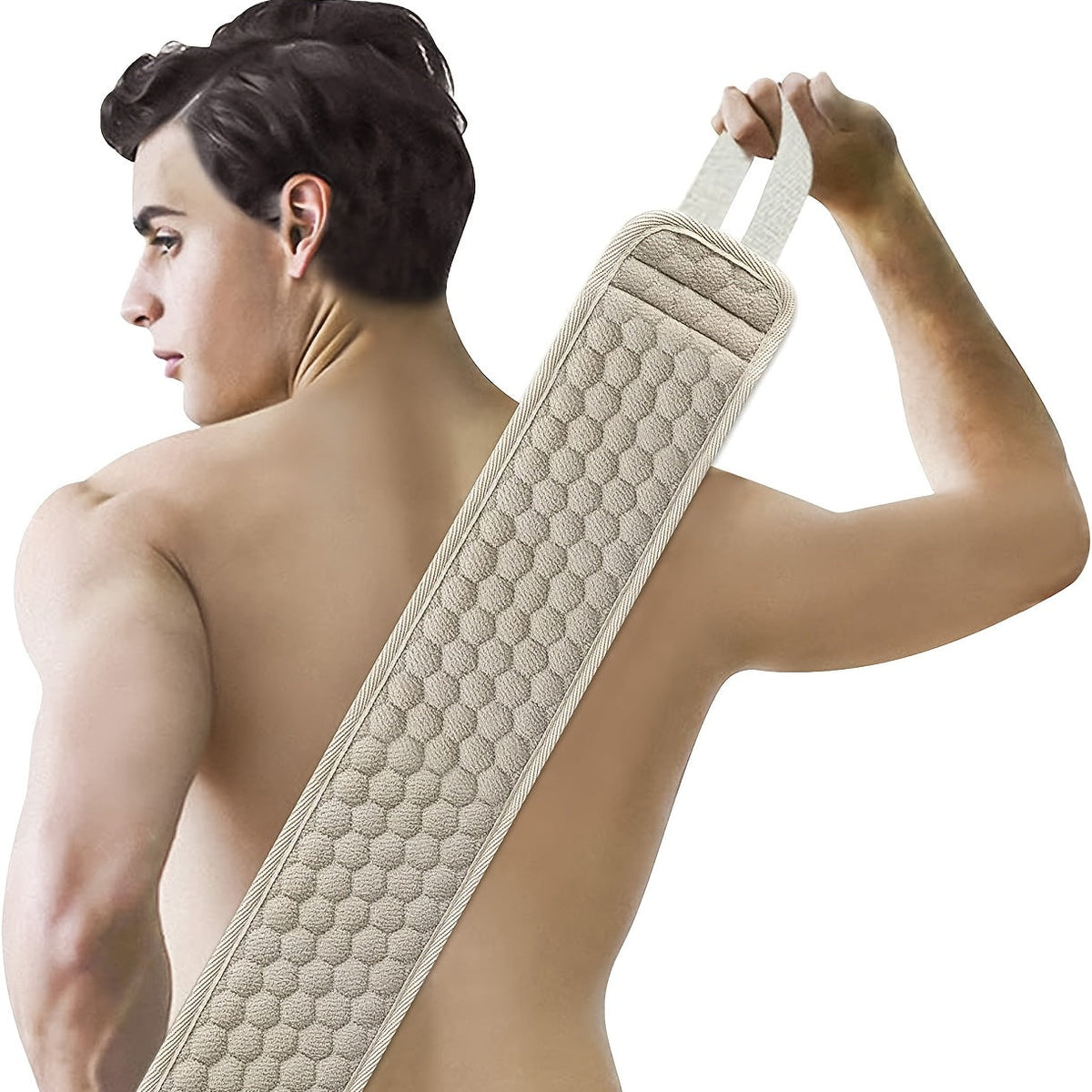Back Scrubber with Textured Honeycomb Exfoliating Surface for Shower & Bath | Thomler