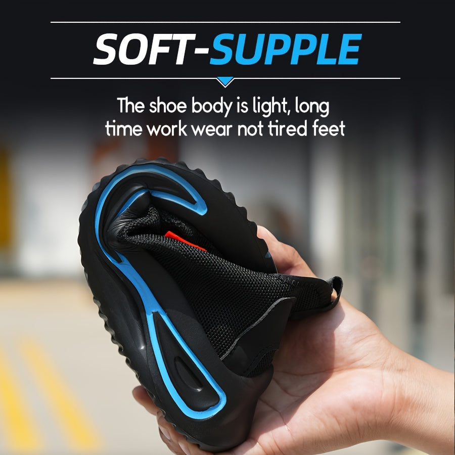 Steel Toe Work Shoes for Men Breathable Mesh Safety Footwear Puncture Resistant Slip-Resistant Outdoor Industrial Construction Job Site | Thomler