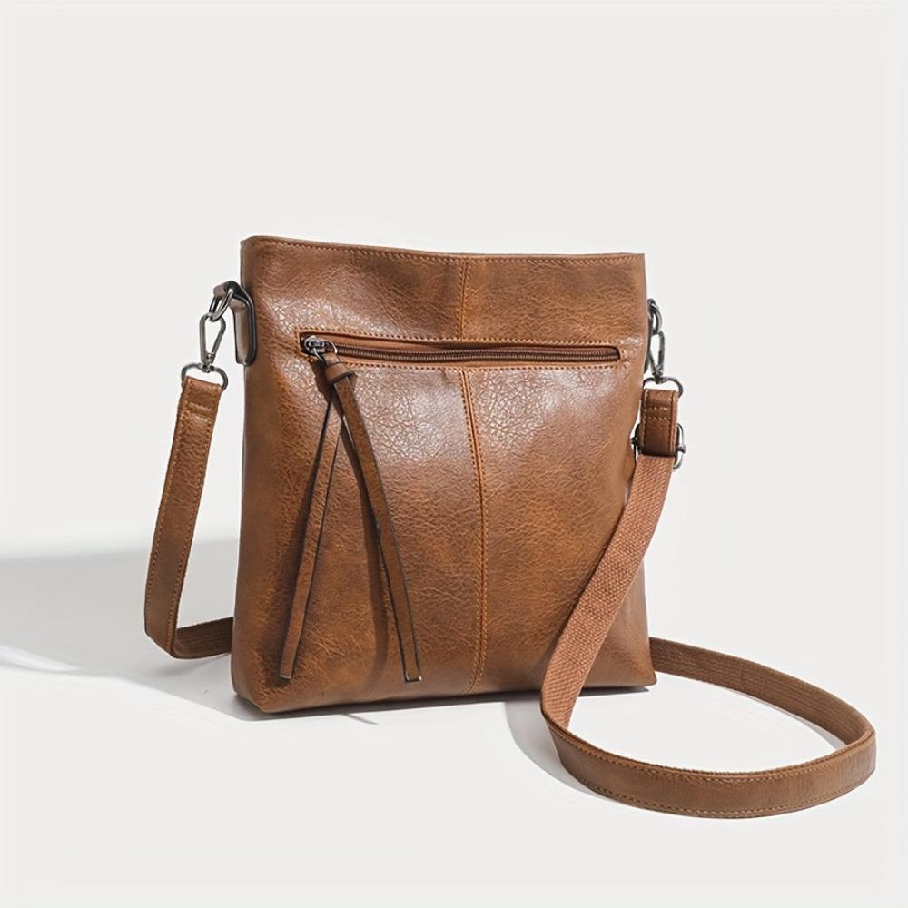 Vintage-Inspired Boxy Crossbody Purse for Women – Compact Shoulder Bag with Zipper Closure for Everyday Carry, Casual Outings & Errands | Thomler
