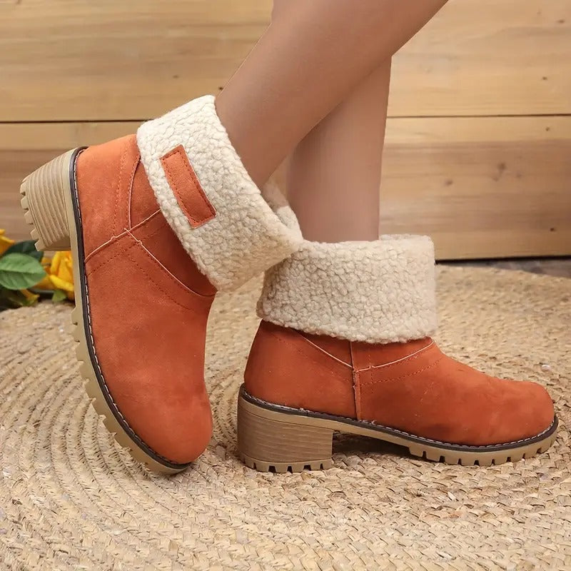 Women's Block Heel Ankle Boots with Arch Support – Lightweight Cushioned Footwear for All-Day Comfort | Thomler