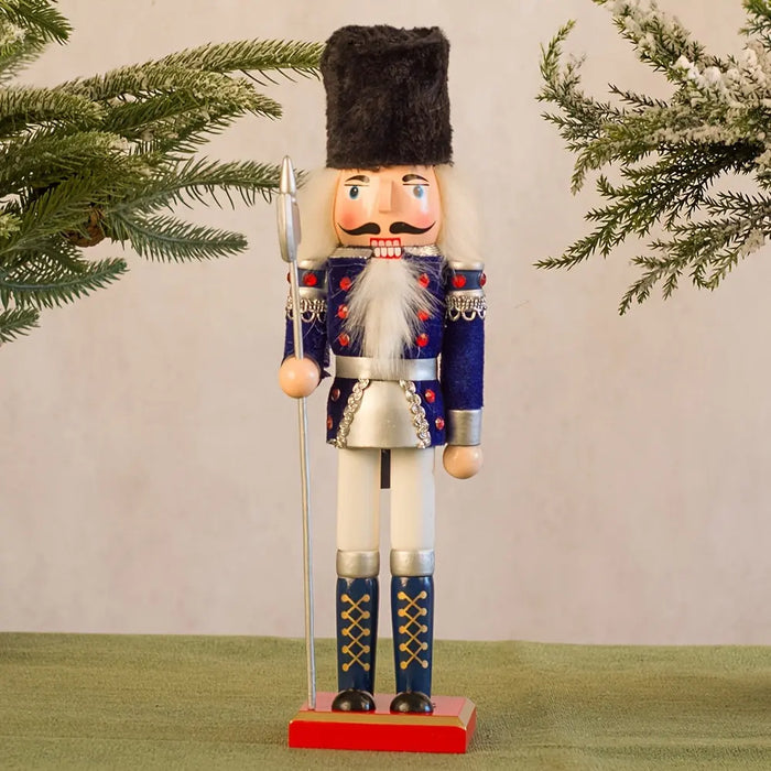 Wooden Nutcracker Soldier Figurine - Hand-Painted Holiday Decor for Mantel, Windowsill & Christmas Display | Thomler