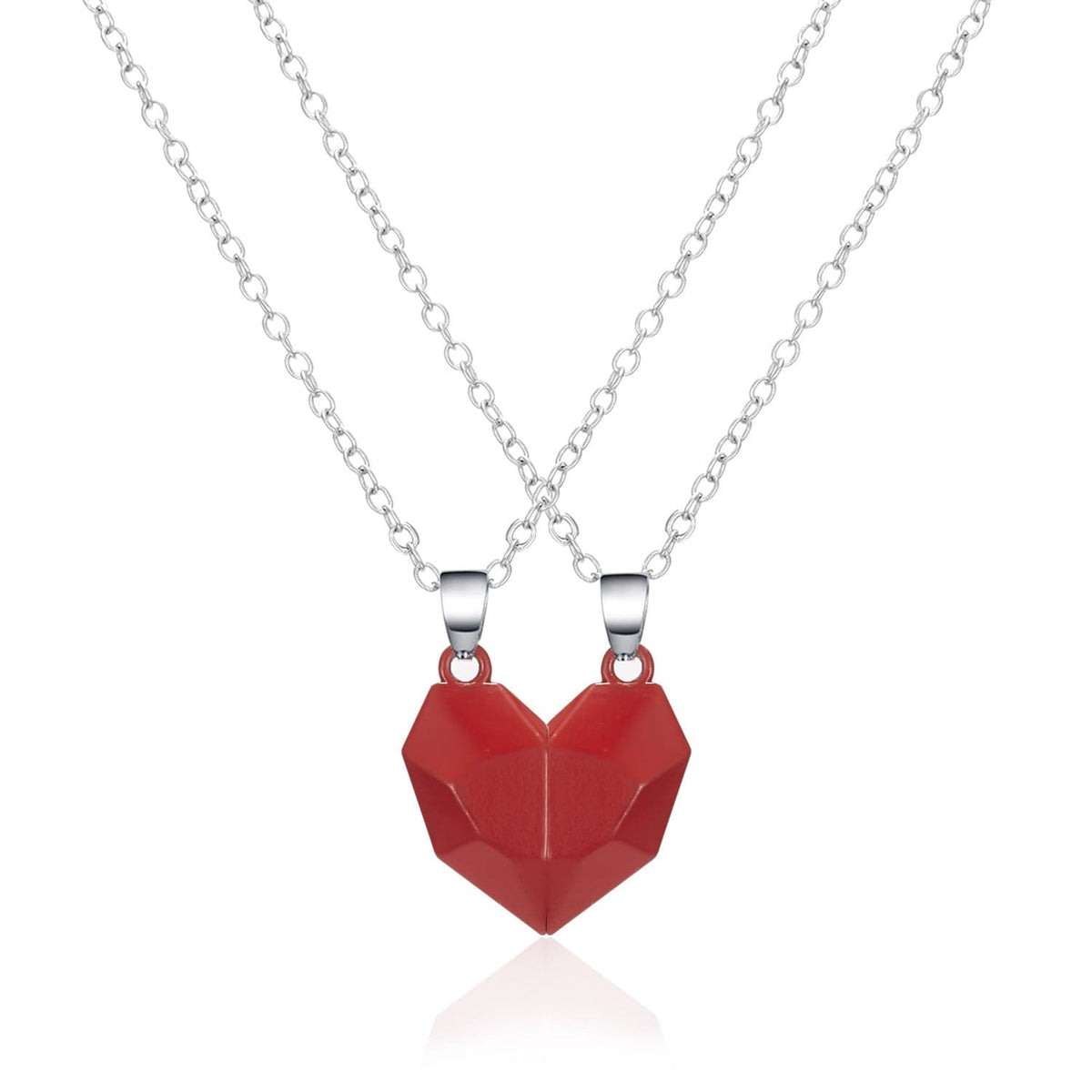 Magnetic Heart Pendant Necklaces for Couples – Matching His & Hers Set with Gold-Plated Finish – Two Interlocking Hearts – Gift for | Thomler