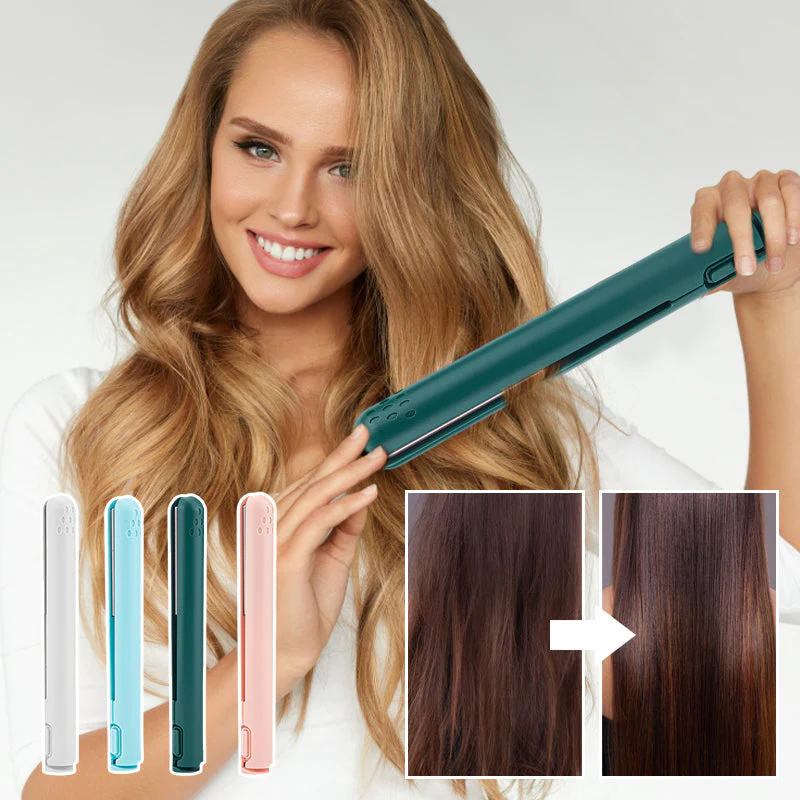Compact USB Hair Styling Iron for Curls and Straightening – 0.6 in Ceramic Barrel, Burn-Safe Design for Travel | Thomler