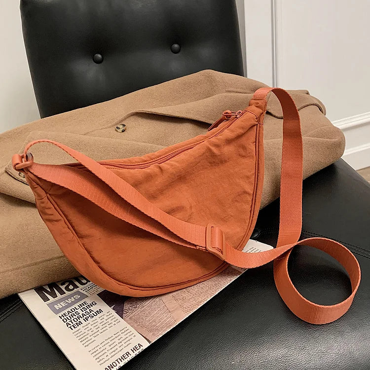 Pleated Hobo Crossbody Bag for Women – Lightweight Nylon Shoulder Purse with Ruched Design for Everyday Carry & Travel | Thomler