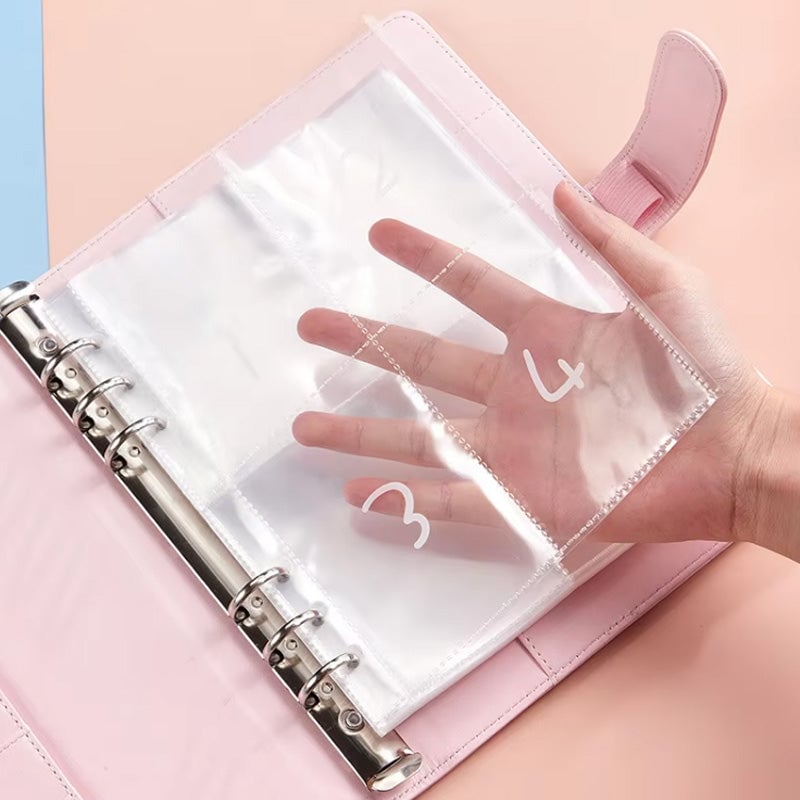 100-Envelope Money Saving Binder with Cash Envelopes for Budget Tracking & Financial Goals | PU Leather Organizer for Home Finance | Thomler