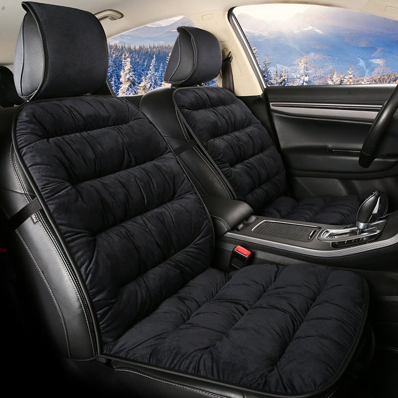 Plush Quilted Auto Seat Protector Pad with Headrest Cover Gray Beige Coffee Black for Front Bucket Seats SUV Truck | Thomler