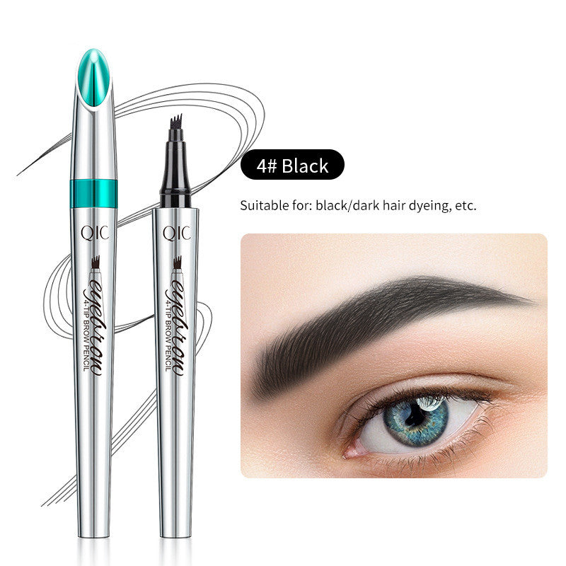 Four-Tip Brow Pen with Hair-Stroke Applicator for Natural Eyebrow Filling | Waterproof Long-Wear Makeup Tool | Thomler