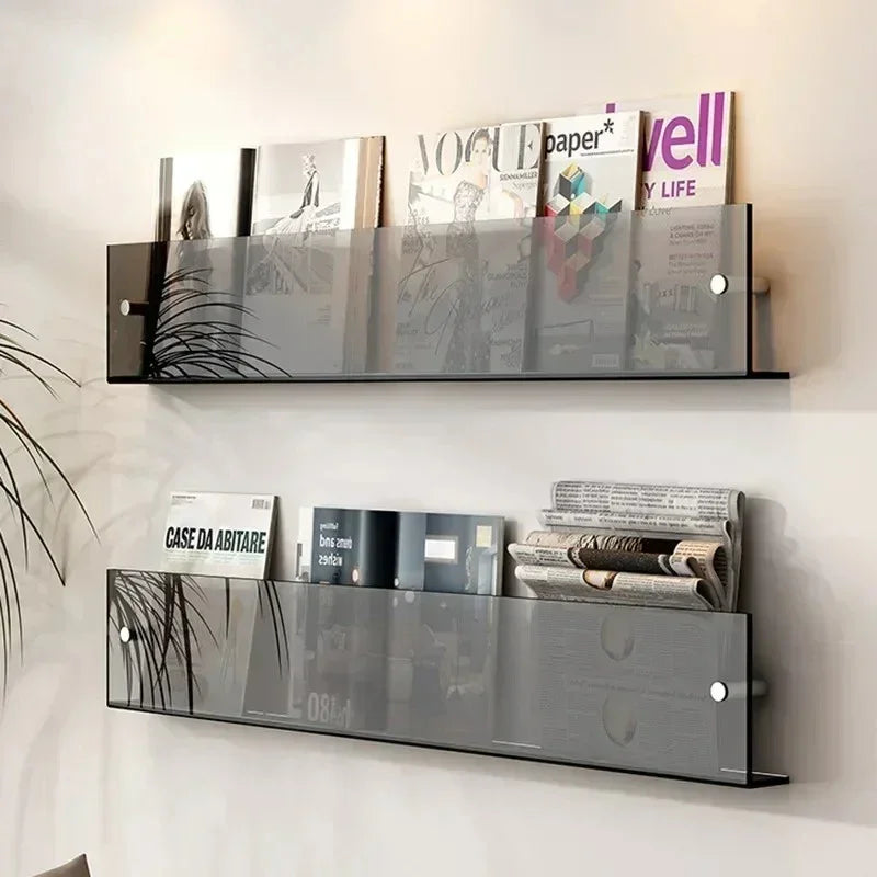 Wall Shelf PVC 80.0 cm 31.5" Floating Magazine Storage Living Room Office Book Display Rack Organiser | Thomler