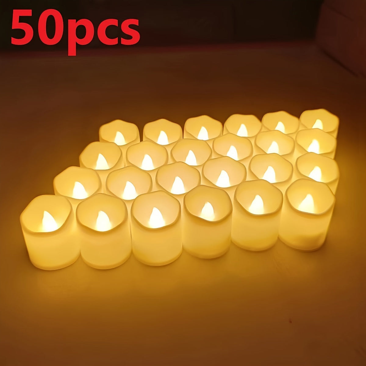 Battery Operated LED Tealights Flameless Candles 24-100 Pack Warm Flickering Glow for Weddings Events Indoor Outdoor Decor Safe Ambient | Thomler