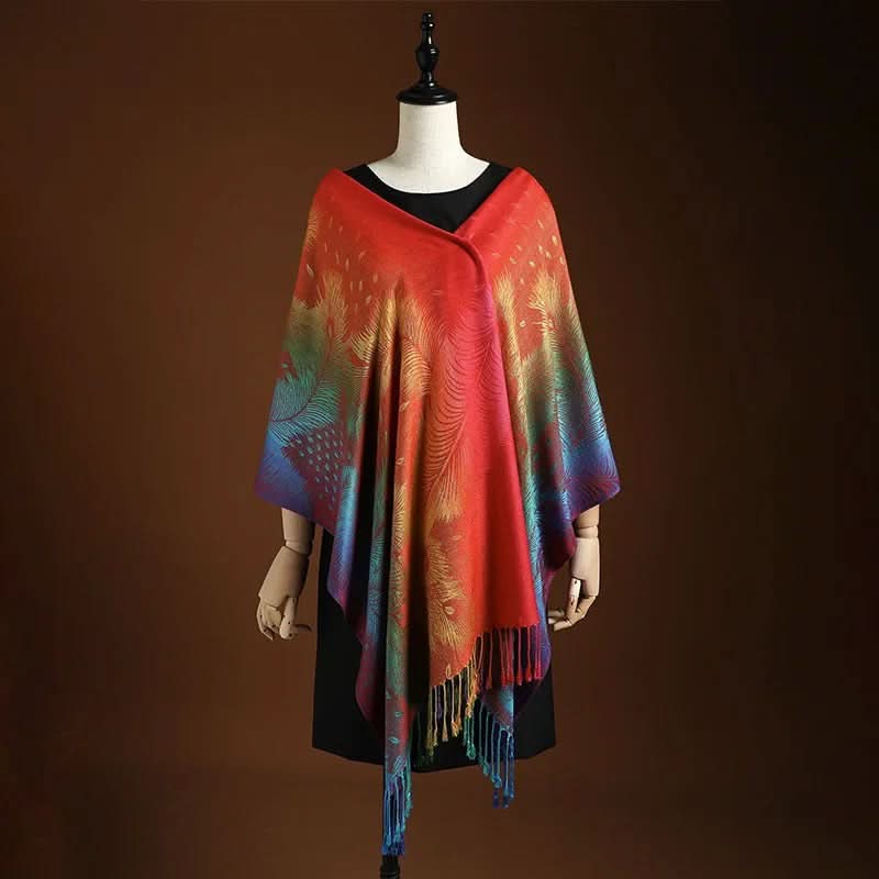 Ombré Cashmere-Blend Scarf – Sunset to Twilight Gradient Wrap for Women | Thomler