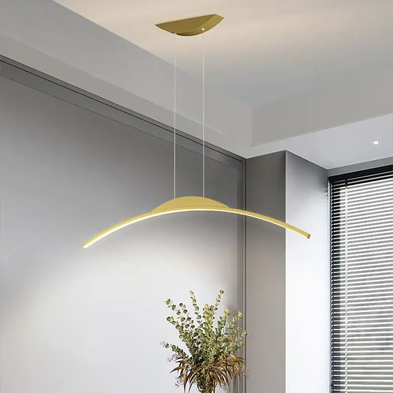 Arc Ceiling Light with Wireless Dimmer – Modern Overhead Fixture for Dining Rooms, Offices & Cafes | Thomler