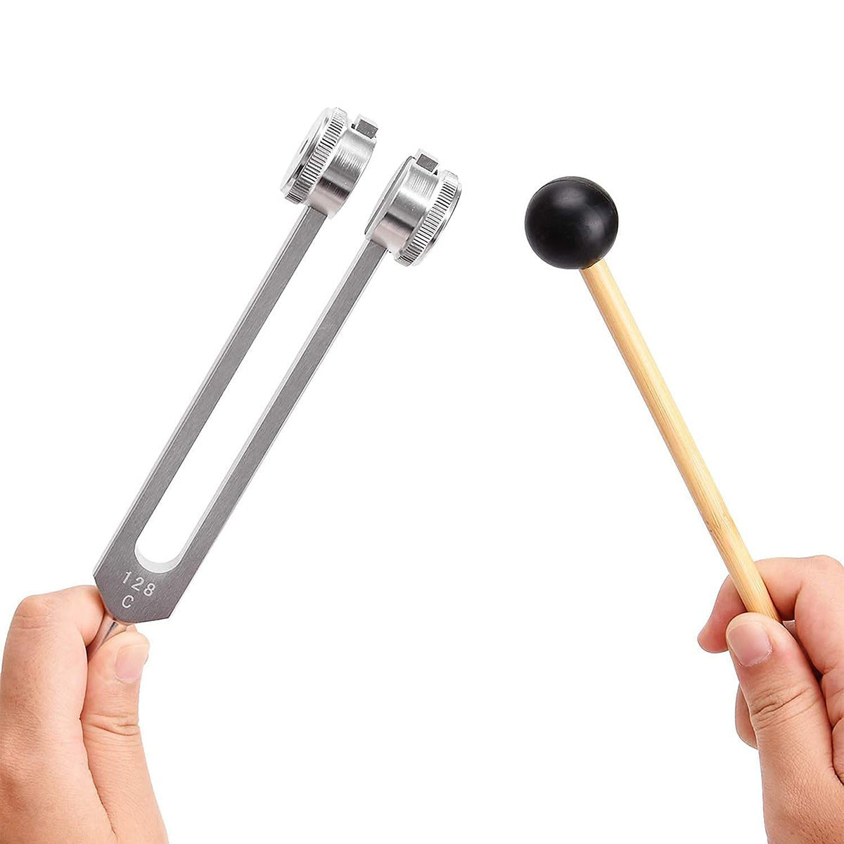 128Hz Tuning Fork for Stress Relief, Meditation, and Muscle Relaxation | Precision Sound Healing Tool for Mind and Body | Thomler