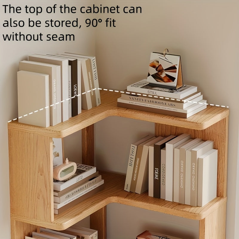 Solid Wood Corner Shelf Unit – Space-Saving Storage Organizer for Living Room, Bedroom & Home Office | Thomler