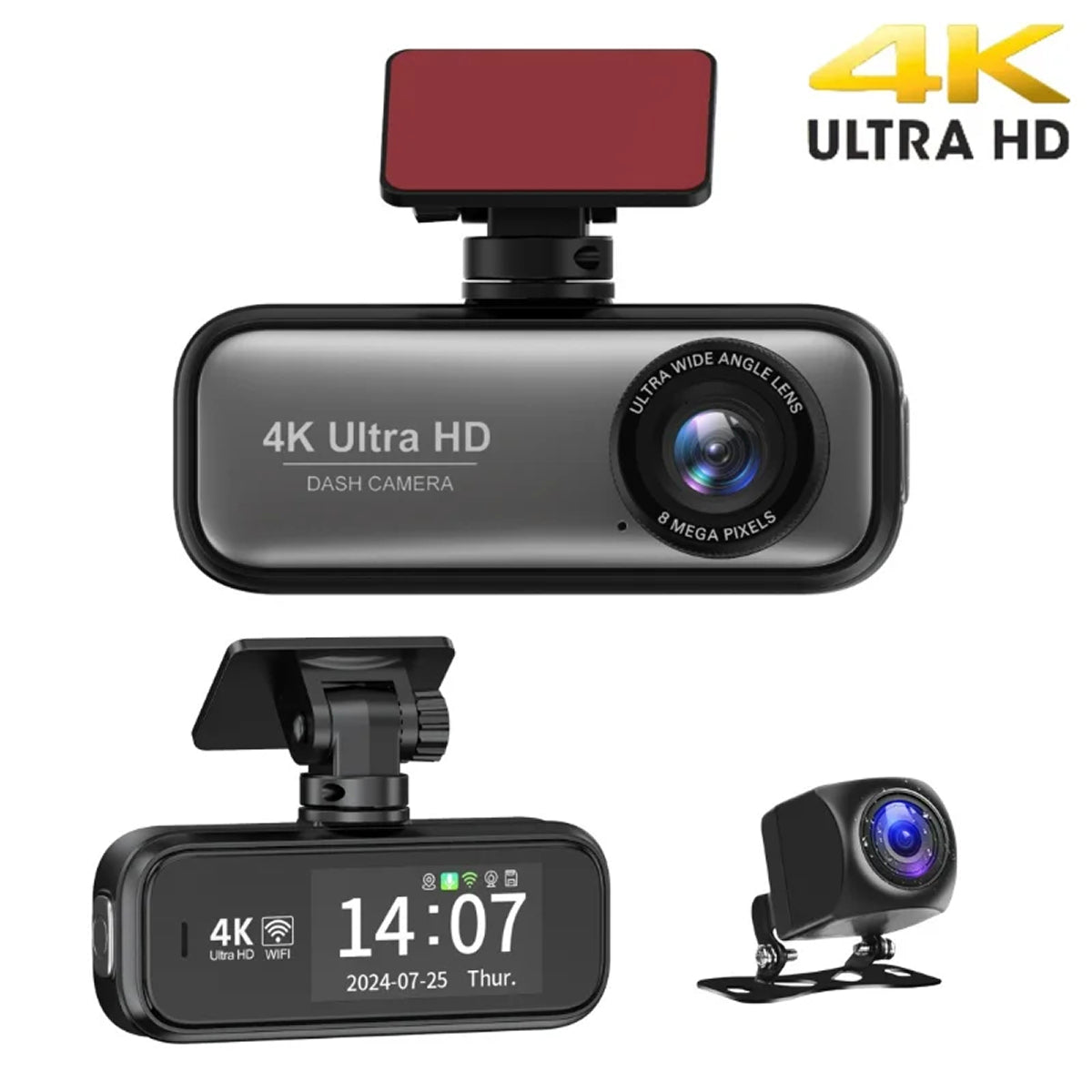 4K Dual-Lens Car Camera with WiFi Monitoring & GPS Tracking for Front & Rear Recording | Thomler