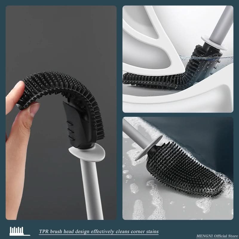Space-Saving Toilet Scrubber with Ventilated Holder – Wall Mount Bathroom Cleaning Tool with Fast-Dry Basin for Home, Apartment, Guest Bath | Thomler