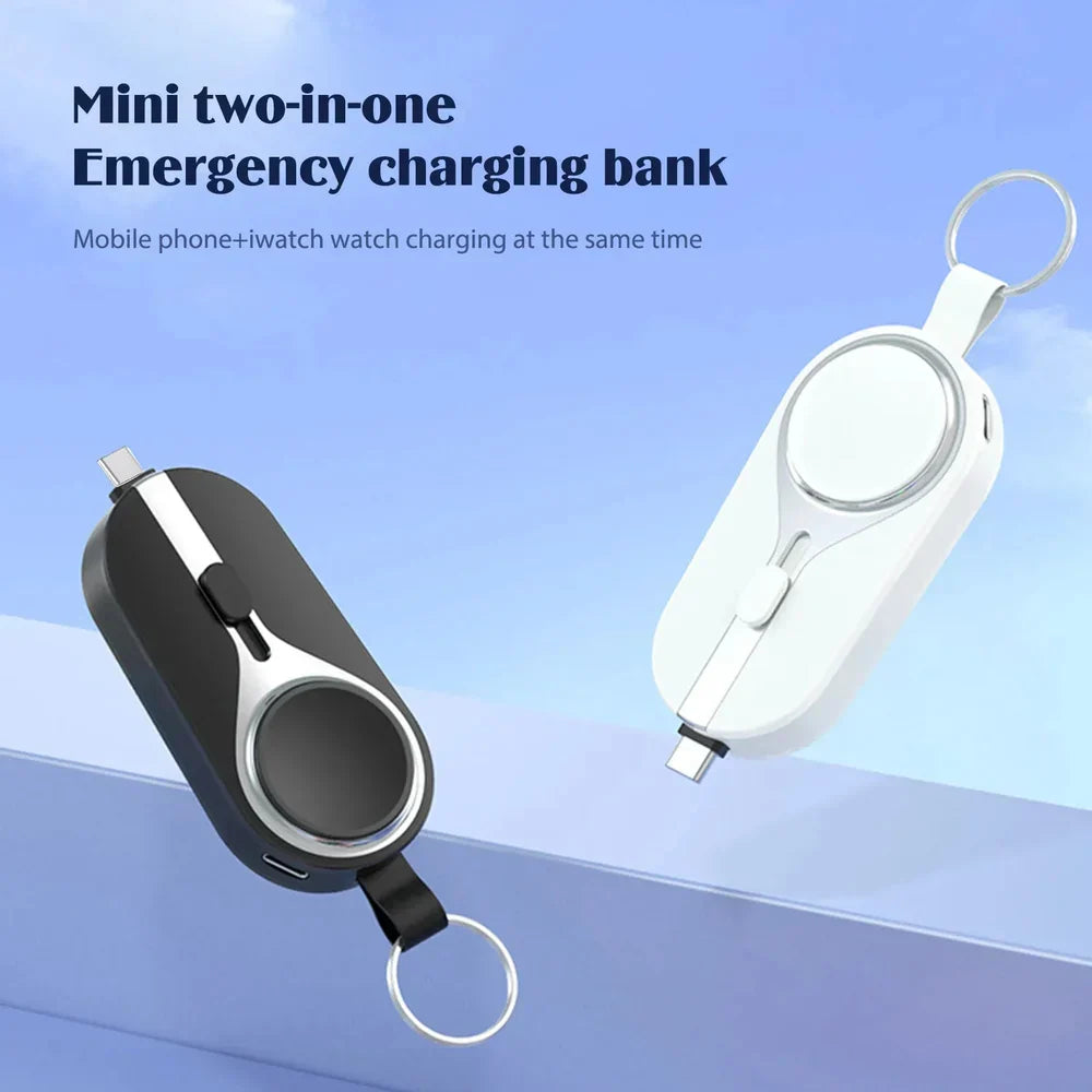 Wireless Charging Power Bank Clip 10.0 cm Portable Phone Smartwatch Charger Keychain | Thomler