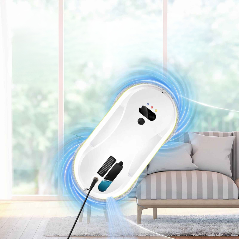 Automatic Glass Cleaner Robot with Spray System for Windows, Mirrors & Glass Doors – Remote Control & Edge Sensors | Thomler