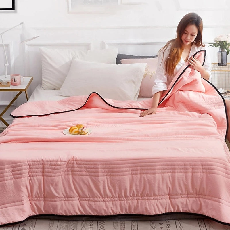 Temperature Regulating Throw Blanket – Lightweight Breathable Cooling Bedding for Hot Sleepers & Night Sweats – Moisture Wicking Soft Fabric | Thomler