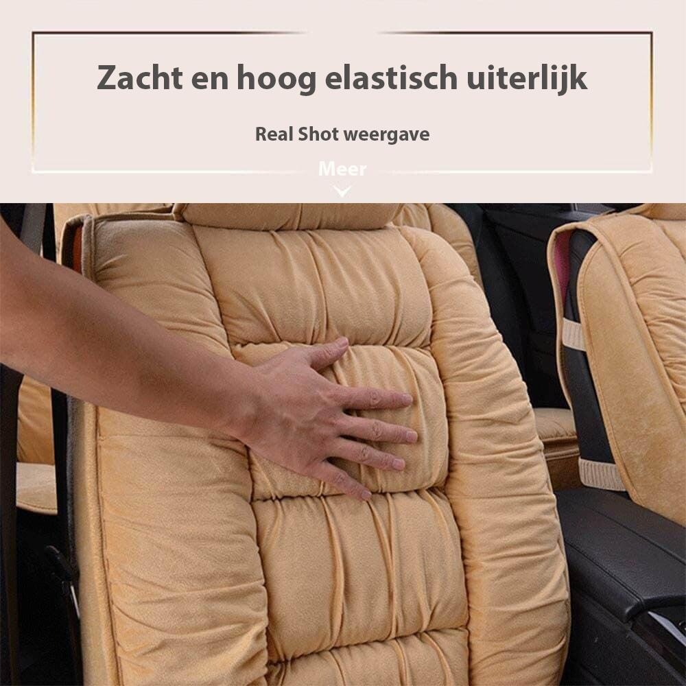 Plush Quilted Auto Seat Protector Pad with Headrest Cover Gray Beige Coffee Black for Front Bucket Seats SUV Truck | Thomler