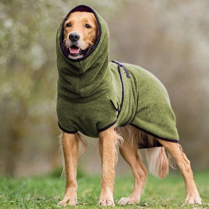 Microfiber Dog Bathrobe with Adjustable Buckle & Neck – Quick-Dry Towel Robe for Cats & Dogs, All Sizes – Machine Washable Pet Drying Coat | Thomler