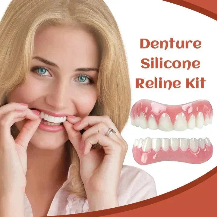 Snap-On Temporary Cosmetic Teeth Set Adjustable Silicone Denture Cover for Upper and Lower Gums Natural Look Smile Enhancement Easy | Thomler