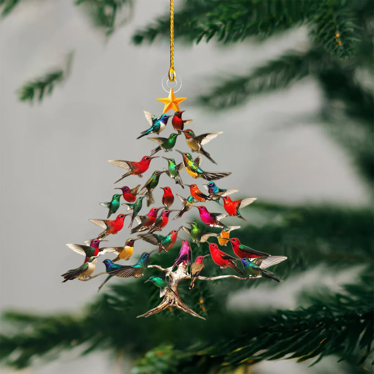 Crystal Bird Christmas Ornament with Star Hanger for Holiday Decoration and Tree Accent | Thomler