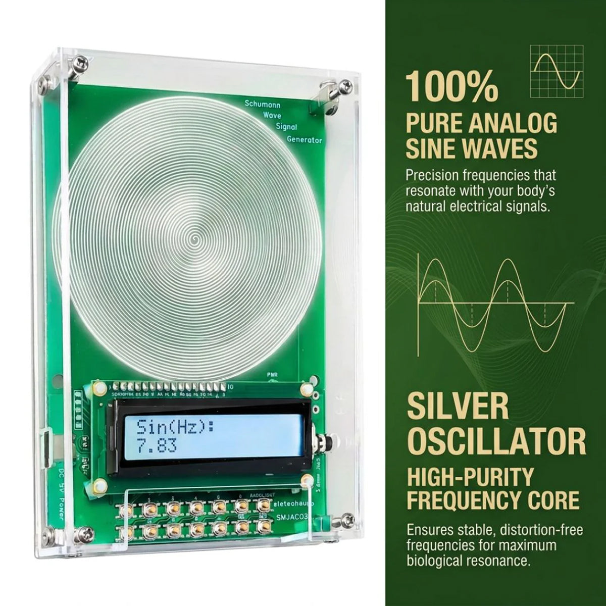 Ultra-Low Frequency Sine Wave Signal Generator with 7.83 Hz Earth Resonance Setting & 0.01–100,000 Hz Range | Thomler